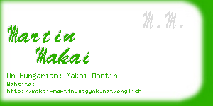 martin makai business card